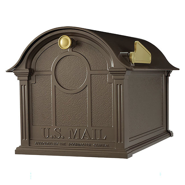 Whitehall Deluxe Custom Balmoral Mailbox Quad, Bronze/Gold