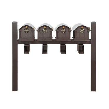 Whitehall Deluxe Custom Balmoral Mailbox Quad, Bronze/Gold