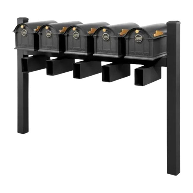 Whitehall Deluxe Custom Balmoral Mailbox Quint, Black/Gold