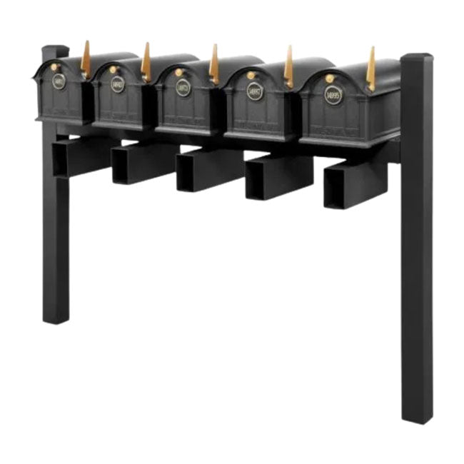 Whitehall Deluxe Custom Balmoral Mailbox Quint, Black/Gold