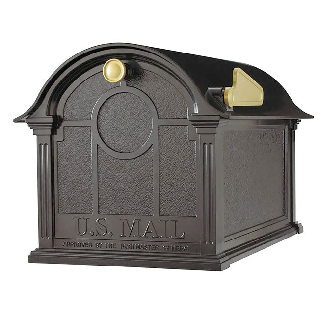 Whitehall Deluxe Custom Balmoral Mailbox Quint, Black/Gold