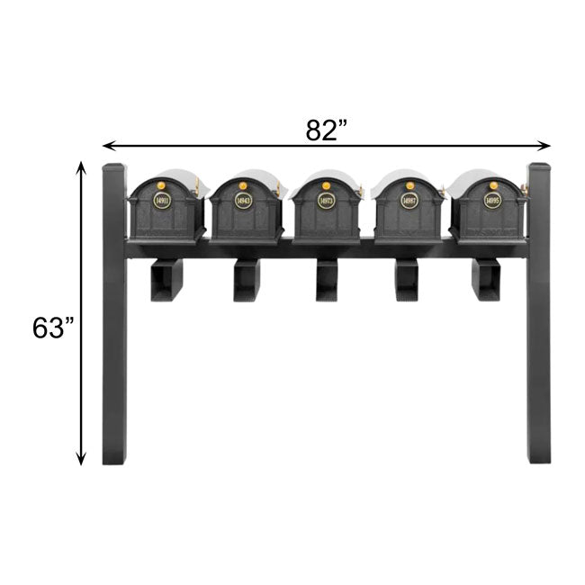 Whitehall Deluxe Custom Balmoral Mailbox Quint, Black/Gold