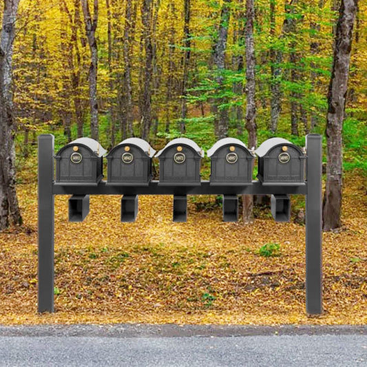 Whitehall Deluxe Custom Balmoral Mailbox Quint, Black/Gold