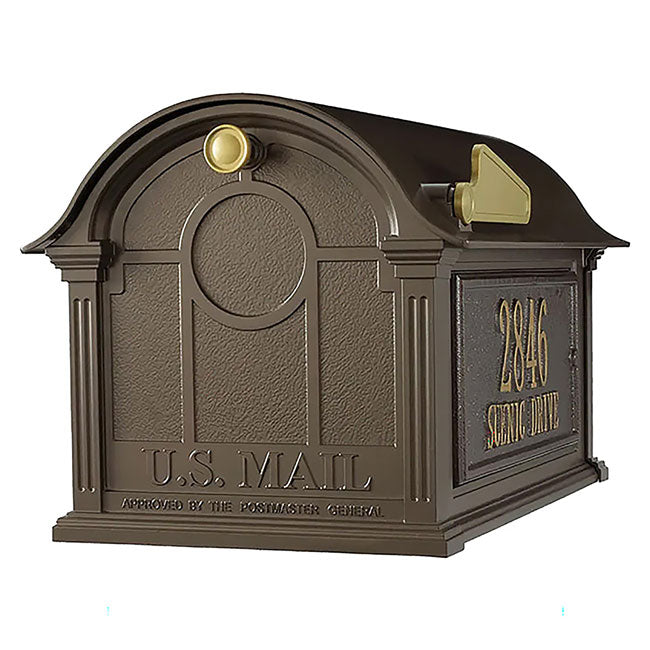 Whitehall Deluxe Custom Balmoral Mailbox Quint, Bronze/Gold