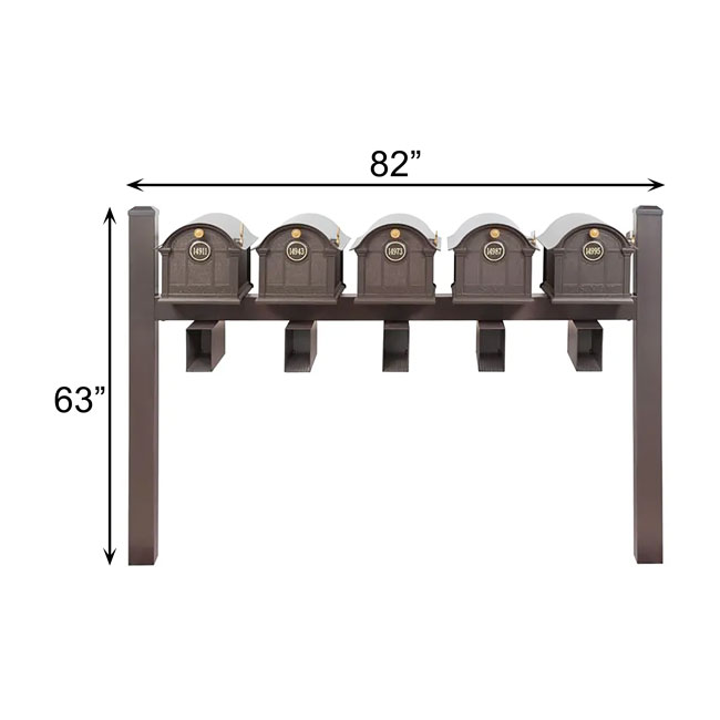 Whitehall Deluxe Custom Balmoral Mailbox Quint, Bronze/Gold