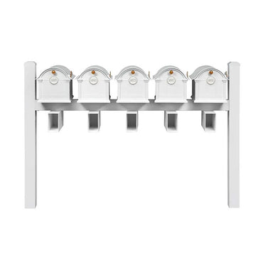 Whitehall Deluxe Custom Balmoral Mailbox Quint, White/Gold