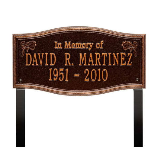 Whitehall Alexandria Memorial Lawn Marker, "In Memory of"