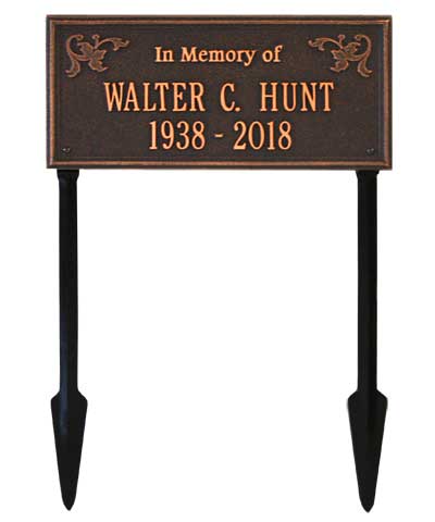 Whitehall Wilmington Memorial Lawn Marker, "In Memory of"