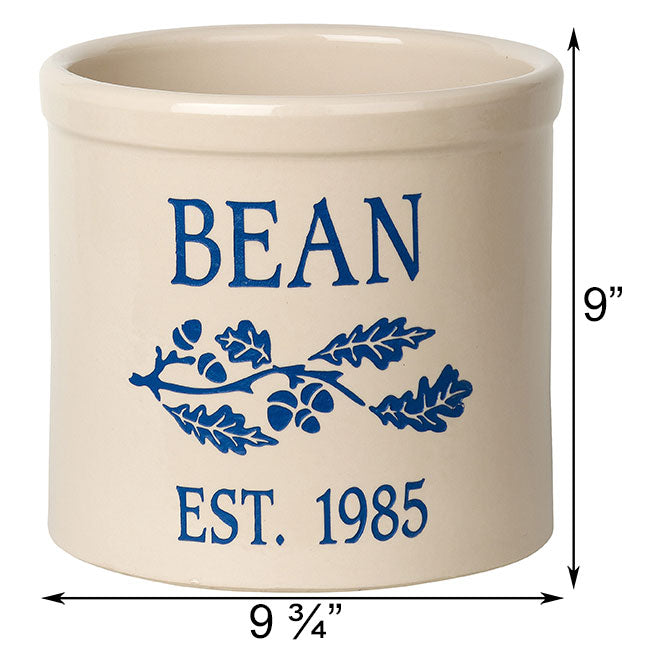 Whitehall Center Oak Branch Stoneware Crock, 2 Line