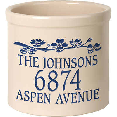 Whitehall Top Dogwood Bough Stoneware Crock, 3 Line