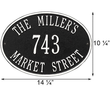 Whitehall Hawthorne Oval Wall Plaque, Standard, 3 Line