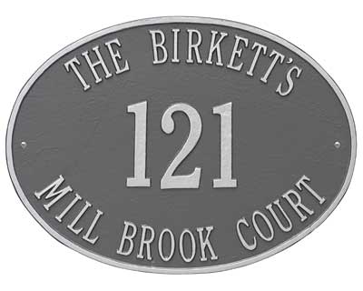 Whitehall Hawthorne Oval Wall Plaque, Estate, 3 Line