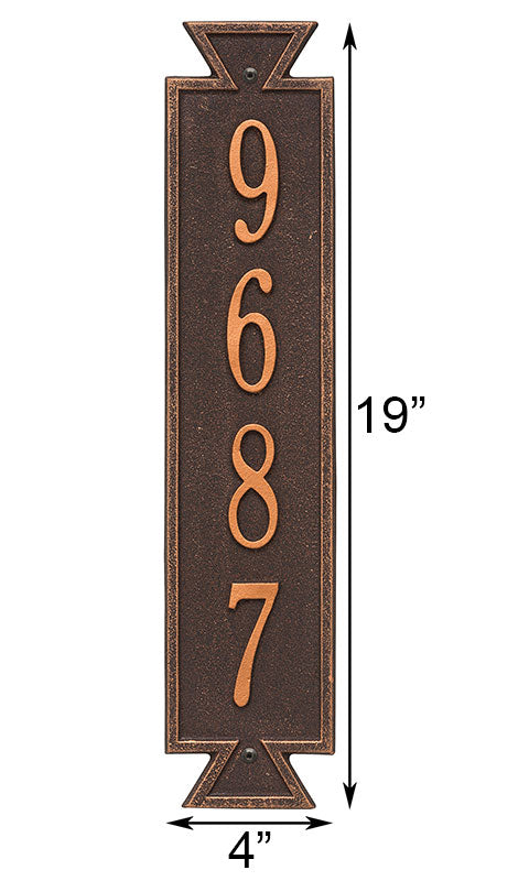 Whitehall Exeter Vertical Wall Plaque, Standard, 1 Line