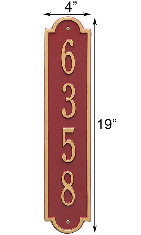 Whitehall Richmond Vertical Wall Plaque, Standard, 1 Line