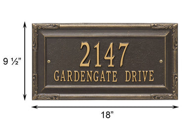 Whitehall Gardengate Wall Plaque, Grande, 2 Line