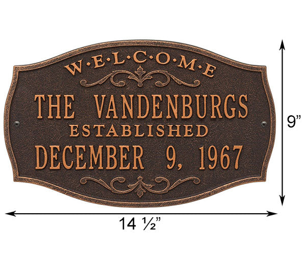 Whitehall Brookfield Welcome Anniversary Wall Plaque, 2 Line