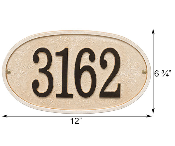 Whitehall Stonework Oval Wall Plaque, Standard, 1 Line