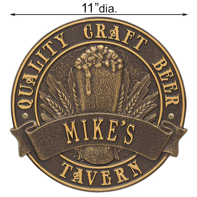 Whitehall "Quality Craft Beer Tavern" Wall Plaque, Std, 1 Ln