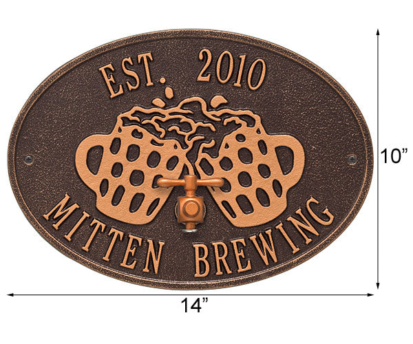 Whitehall Beers and Cheers Wall Plaque, Standard, 2 Line