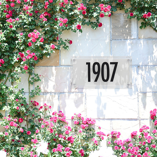 Frosted Crystal Futura Wall Plaque w/Beveled Edges, 1 Line