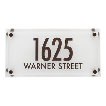 Frosted Crystal Futura Wall Plaque w/Beveled Edges, 2 Line