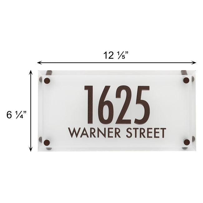 Frosted Crystal Futura Wall Plaque w/Beveled Edges, 2 Line