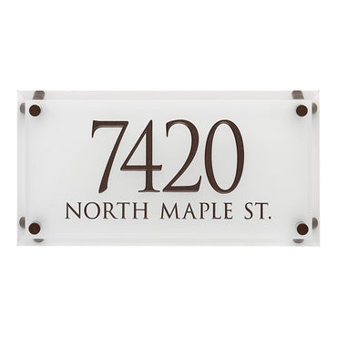 Frosted Crystal Trajan Wall Plaque w/Beveled Edges, 2 Line