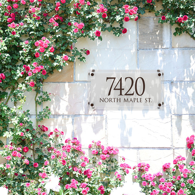 Frosted Crystal Trajan Wall Plaque w/Beveled Edges, 2 Line