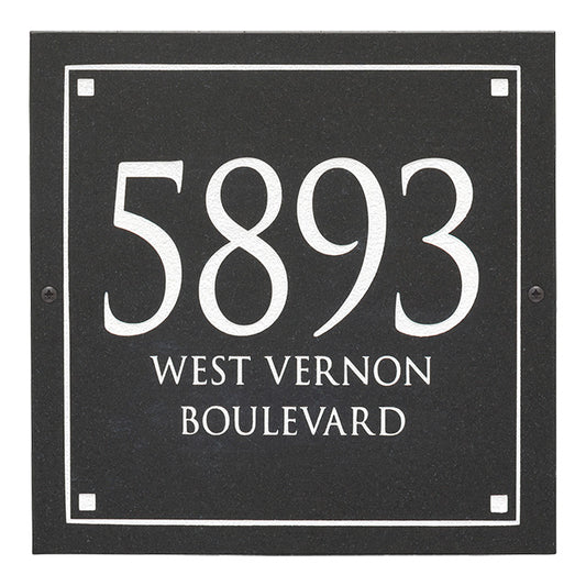 Whitehall Granite Square Trajan Engraved Wall Plaque, 3 Line