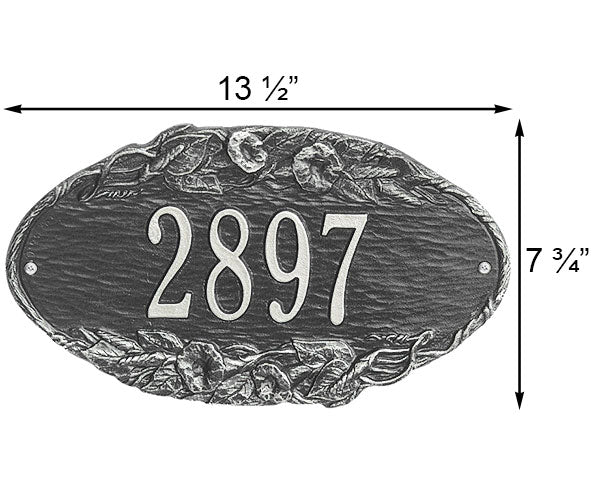 Whitehall Morning Glory Oval Wall Plaque, Standard, 1 Line