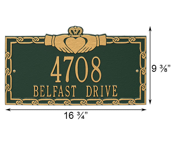 Whitehall Claddagh Wall Plaque, Standard, 2 Line