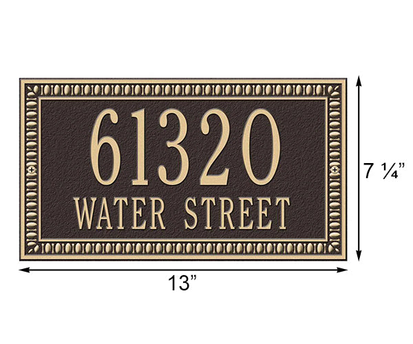 Whitehall Egg & Dart Wall Plaque, Standard, 2 Line