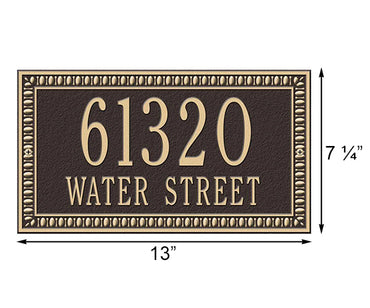 Whitehall Egg & Dart Wall Plaque, Standard, 2 Line