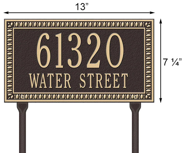 Whitehall Egg & Dart Lawn Marker, Standard, 2 Line