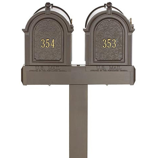 Whitehall Dual Personalized Mailboxes Package, Bronze