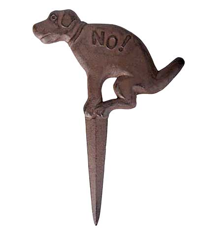 Esschert Design Cast Iron "NO!" Pooping Yard Sign, Brown