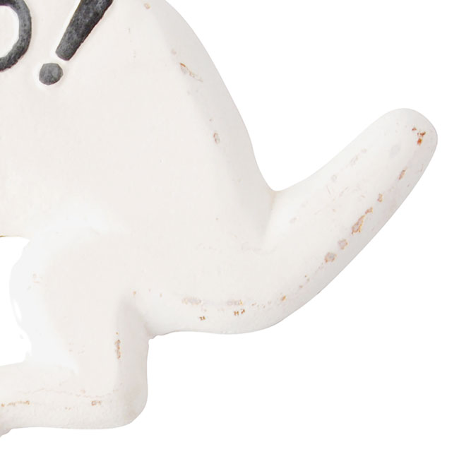 Esschert Cast Iron "NO!" Pooping Yard Signs, White, 2 Pack