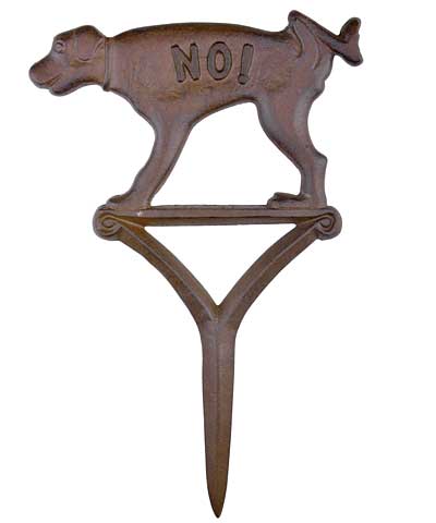 Esschert Design Cast Iron "NO!" Peeing Yard Sign, Brown