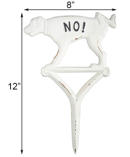 Esschert Design Cast Iron Dog Yard Signs, White