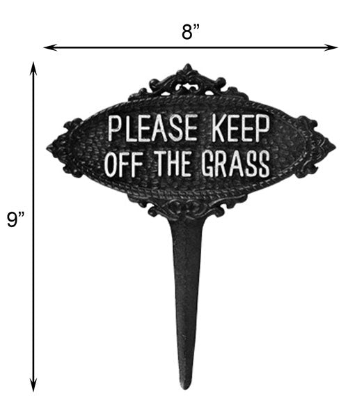 Esschert Design Please Keep Off the Grass Sign, Black/White