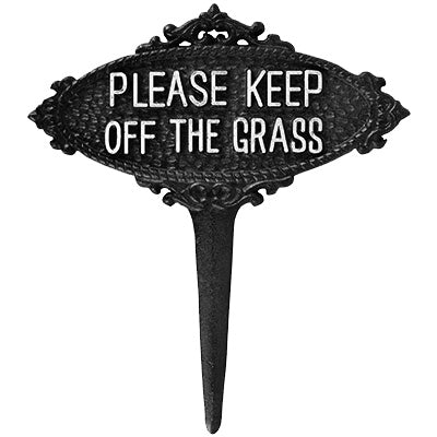 Esschert Design Please Keep Off the Grass Sign, Black/White