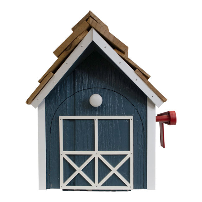 Bird In Hand Amish Made Barn Style Mailbox, Blue