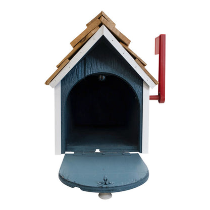 Bird In Hand Amish Made Barn Style Mailbox, Blue