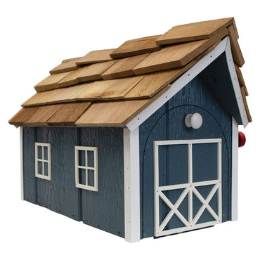Bird In Hand Amish Made Barn Style Mailbox, Blue