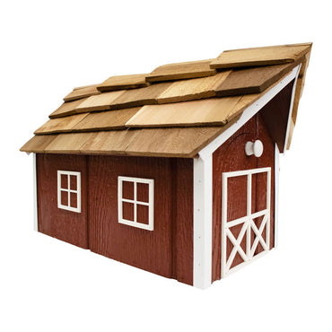 Bird In Hand Amish Made Barn Style Mailbox, Red