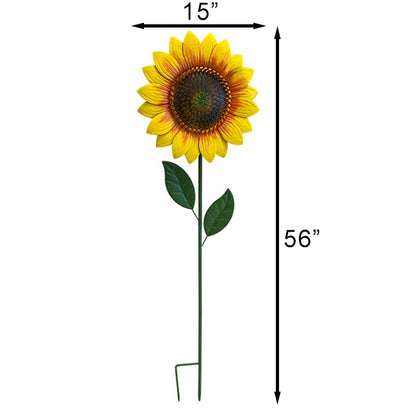 Land & Sea Metal Giant Sunflower Yard Art, 56"H, Pack of 2