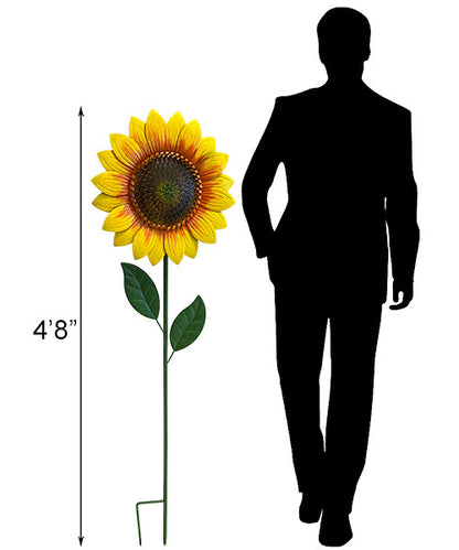 Land & Sea Metal Giant Sunflower Staked Yard Art, 56"H