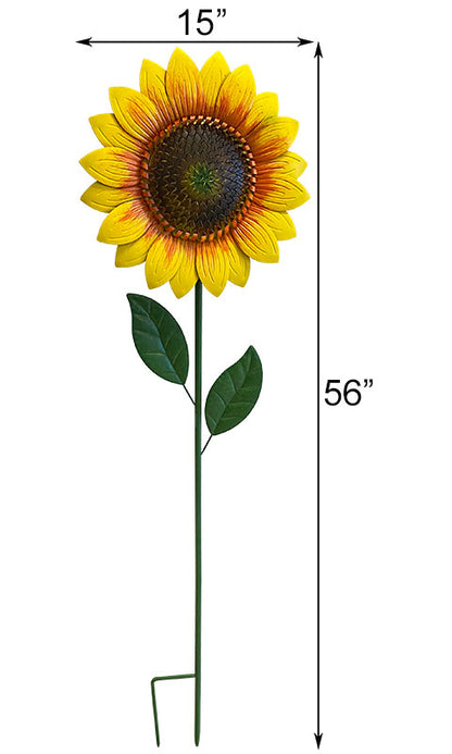 Land & Sea Metal Giant Sunflower Staked Yard Art, 56"H