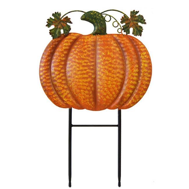 Land & Sea Small Classic Metal Pumpkin Yard Art