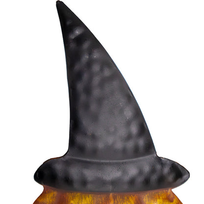 Land & Sea Metal Stacked Jack-O-Lanterns with Witch Hat Art